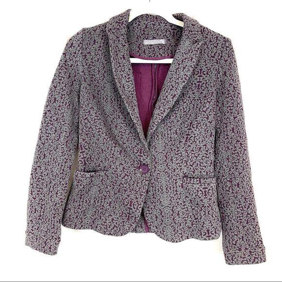 Olivia Moon Jacquard Purple knit blazer - Picture 1 of 6